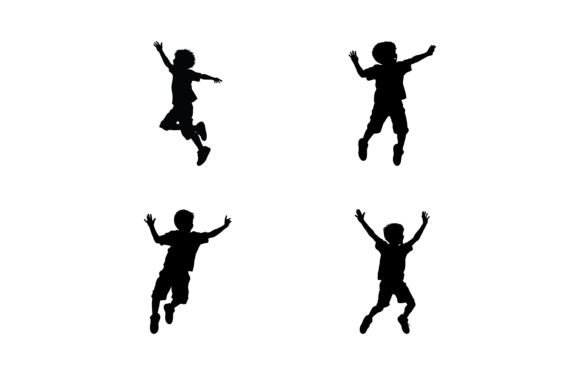 Download Kids Jumping Silhouette Set - Kids jumping Collection