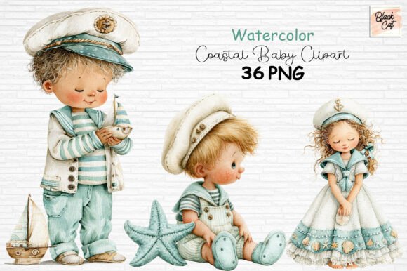 Download Watercolor Coastal Baby Clipart PNG - Baby clipart Collection