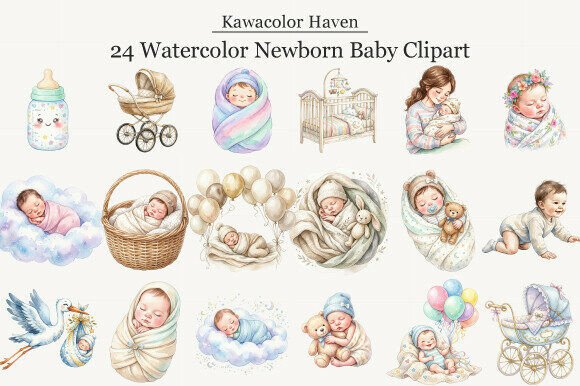 Download Watercolor Newborn Baby Clipart - Baby clipart Collection